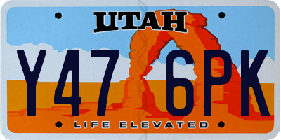 UT license plate Y476PK