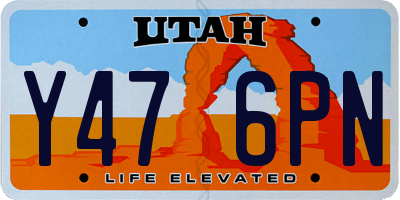 UT license plate Y476PN