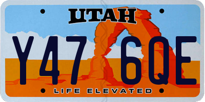 UT license plate Y476QE