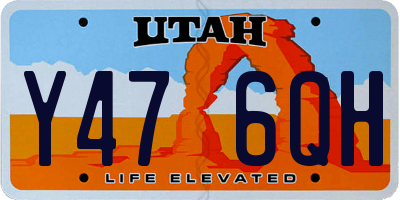 UT license plate Y476QH