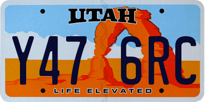 UT license plate Y476RC