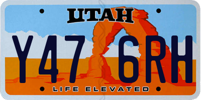 UT license plate Y476RH