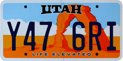 UT license plate Y476RI