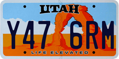 UT license plate Y476RM
