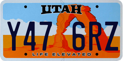 UT license plate Y476RZ