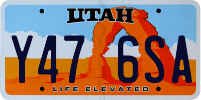 UT license plate Y476SA