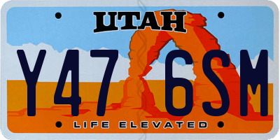 UT license plate Y476SM