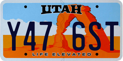 UT license plate Y476ST