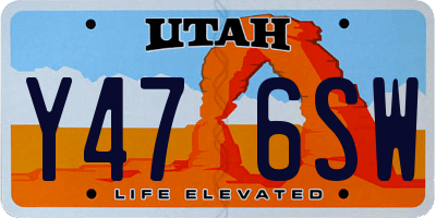 UT license plate Y476SW