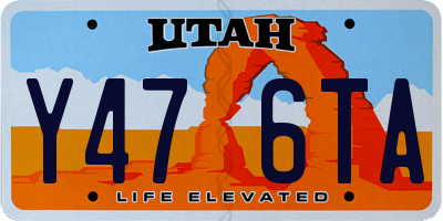 UT license plate Y476TA