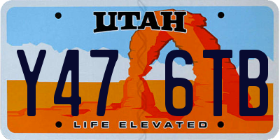 UT license plate Y476TB