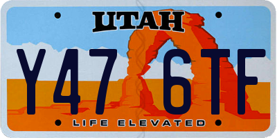 UT license plate Y476TF