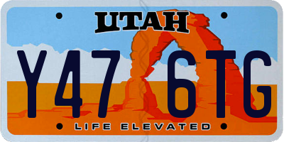 UT license plate Y476TG