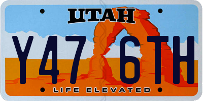 UT license plate Y476TH