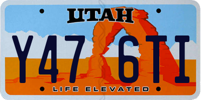 UT license plate Y476TI