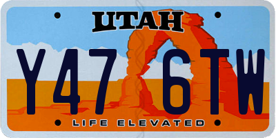 UT license plate Y476TW