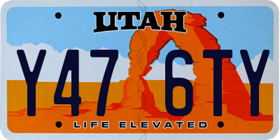 UT license plate Y476TY