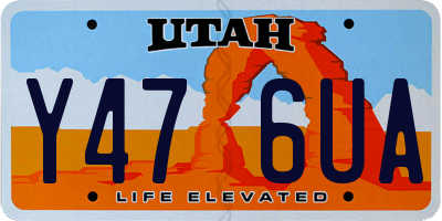 UT license plate Y476UA