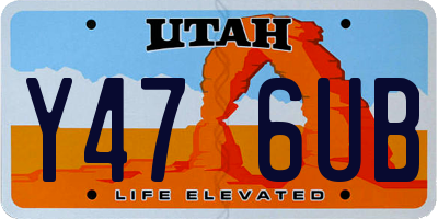 UT license plate Y476UB