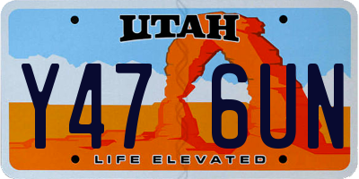 UT license plate Y476UN