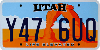 UT license plate Y476UQ