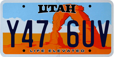 UT license plate Y476UV