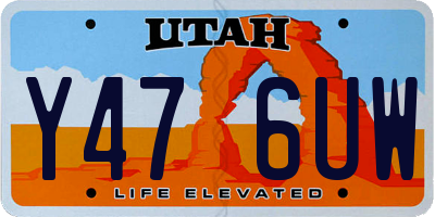 UT license plate Y476UW