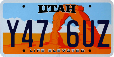 UT license plate Y476UZ