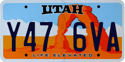 UT license plate Y476VA