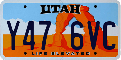 UT license plate Y476VC