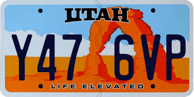 UT license plate Y476VP