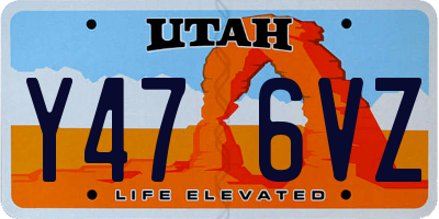 UT license plate Y476VZ