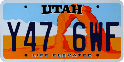 UT license plate Y476WF