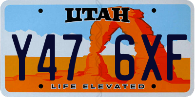 UT license plate Y476XF