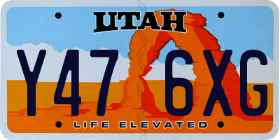 UT license plate Y476XG