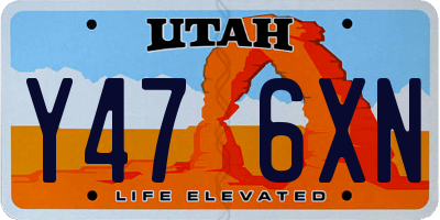 UT license plate Y476XN