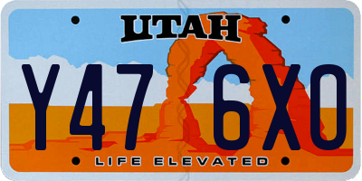 UT license plate Y476XO