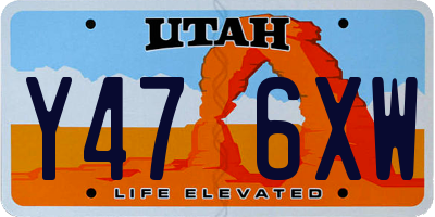 UT license plate Y476XW