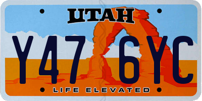 UT license plate Y476YC