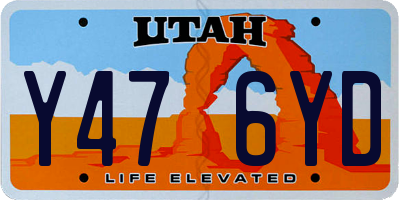 UT license plate Y476YD