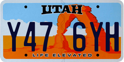 UT license plate Y476YH