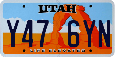 UT license plate Y476YN