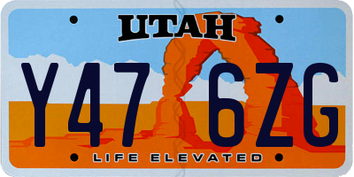 UT license plate Y476ZG