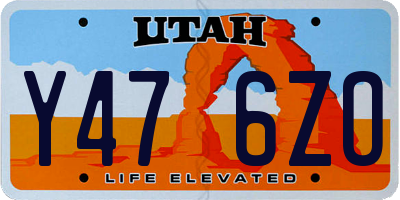 UT license plate Y476ZO