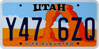 UT license plate Y476ZQ