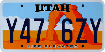 UT license plate Y476ZY