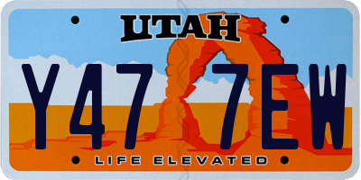 UT license plate Y477EW