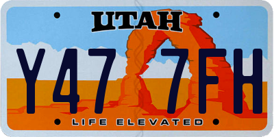UT license plate Y477FH