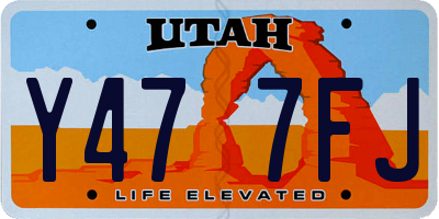 UT license plate Y477FJ