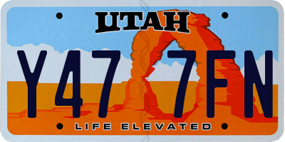 UT license plate Y477FN